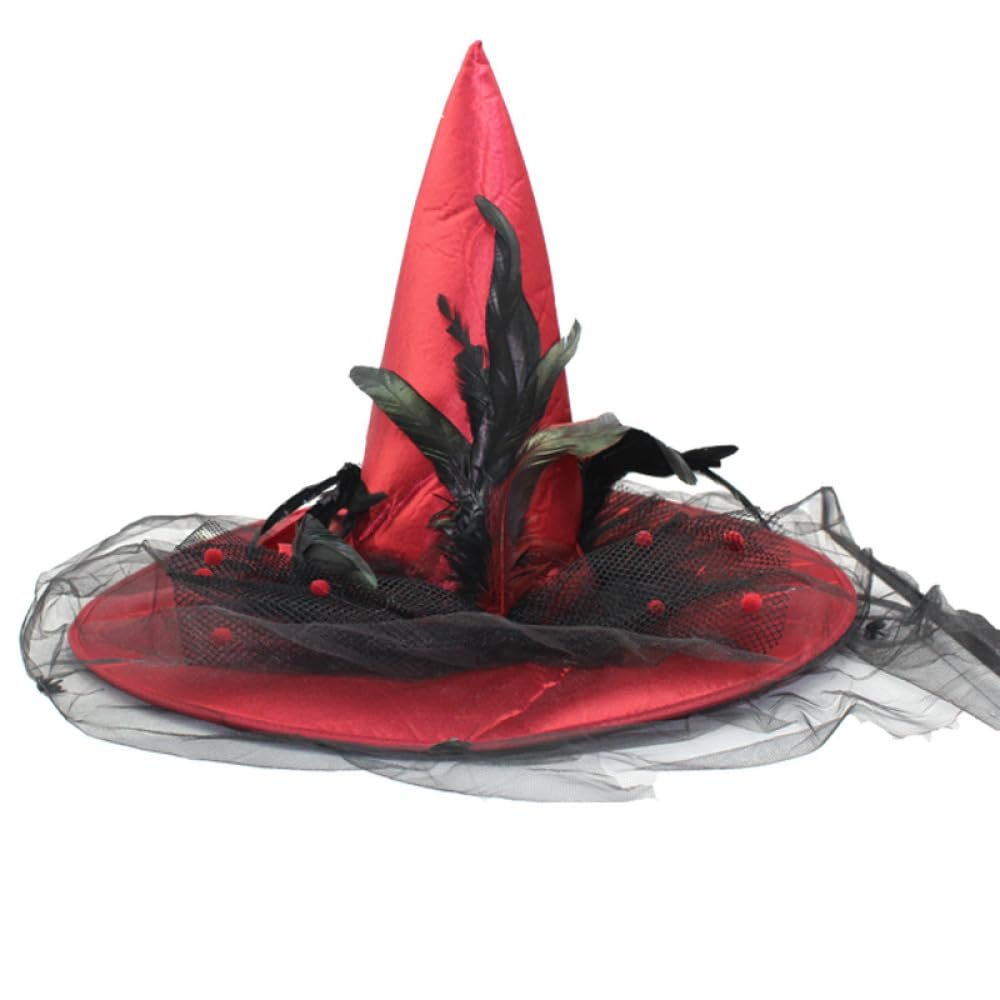 1 Pcs Halloween Easter Ghost Festival Decoration Witch Hat for Halloween Decorations and Halloween Festive Wear (Red)