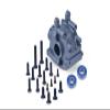 Aluminum 7075 Front Bulkhead (Larger Inner Bearings) for Losi 1:10 Lasernut U4 Tenacity LOS03028 / Tenacity DB Pro LOS03027V2 Upgrades - Gray Silver view 1