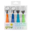 321 Grow Eat with Me Spoon and Fork Set  Toddler Utensils with Easy-Grip Silicone Handles  Kid-Sized & Safe Stainless Silverware  Promotes Independent Eating  Dishwasher Safe (Ocean) view 1