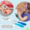 321 Grow Eat with Me Spoon and Fork Set  Toddler Utensils with Easy-Grip Silicone Handles  Kid-Sized & Safe Stainless Silverware  Promotes Independent Eating  Dishwasher Safe (Ocean) view 3