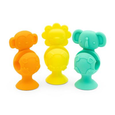 321 Grow Easy Learn Foodie Friends Silicone Spoon and Fork Holders Learning Tool for Kids Ages 12 mo+ Dishwasher Safe