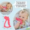 321 Grow Easy Learn Dino Spoon  Babys First Self-Feeding Spoon  2-Sided Silicone Training Utensil for Coordination Development Easy to Hold  Textured for Purees  4+ months (Honeydew) view 2