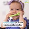 321 Grow Easy Learn Dino Spoon  Babys First Self-Feeding Spoon  2-Sided Silicone Training Utensil for Coordination Development Easy to Hold  Textured for Purees  4+ months (Honeydew) view 3