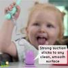 321 Grow  Easy Learn Baby Spoon & Tether Set  Baby Spoon with Tether for Babies and Toddlers  Keeps Spoon Off Floor  Ages 6 mo+  Dishwasher Safe (Bear, Sea Foam) view 3