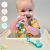 321 Grow  Easy Learn Baby Spoon & Tether Set  Baby Spoon with Tether for Babies and Toddlers  Keeps Spoon Off Floor  Ages 6 mo+  Dishwasher Safe (Bear, Sea Foam) view 4