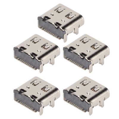 5PCs Game Handle Charging Port Type C Interface Replacement Gamepad Charging Socket for PS5 5PCs Replacement Charging Port Assembly for PS5 Controller, Repair Part USB C Adaptor