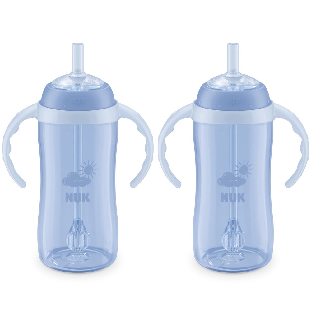 NUK Learner Straw Cup 10oz - Toddler Cup with Soft Straw for Easy Drinking Suitable for Ages 8 Months and Up