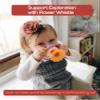 BaBeloved Flower Whistle Baby Teething Toys Multiple Sensory Montessori Baby Teether Toys Soft Food-Grade Teethers for Babies Blow Sound Teething Relief, Chewing Toy for Babies 0-12 Months, BPA Free view 2