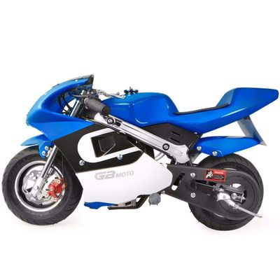 XtremepowerUS 40cc Pocket Bike Mini Motorcycle 4-Stroke Motor Gas Powered Engine for Kids Padded Seat (Blue)