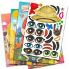 Create a Face Sticker Play Set for Kids - Bundle with Around The World Sticker Travel Activity Book for Kids Plus Door Hanger | Make Your Own Sticker Face for Kids, Toddlers view 3