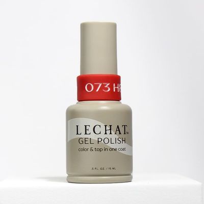 LECHAT Gel Polish - Heather, Color and Top in One Coat, Shiny Long-Wear, Orange Red Gel Polish