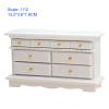 AirAds Dollhouse 1:12 Scale Dollhouse Miniature Accessories Doll Furniture Chest with Drawers White Storage view 2
