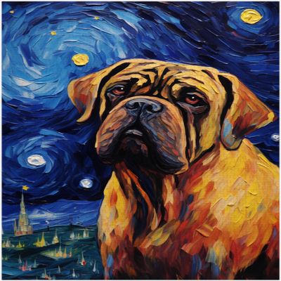 Starry Night Mastiff Jigsaw Puzzle 300/500/1000 Piece (1000pc (5075cm))