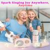 PRUNUS C20 Mini Karaoke Machine,Valentines Day Gifts for Her Him Kids Mens,Portable Bluetooth Speaker with 2 Wireless Microphone for Boys Girls 3-12+ Years Old Birthday Party Pink view 2