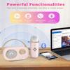 PRUNUS C20 Mini Karaoke Machine,Valentines Day Gifts for Her Him Kids Mens,Portable Bluetooth Speaker with 2 Wireless Microphone for Boys Girls 3-12+ Years Old Birthday Party Pink view 3