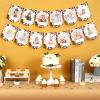 1st Birthday Photo Banner for Western Cowboy from Newborn to 12 Months, Brown Monthly Milestone Photograph Rustic Bunting Garland, First Rodeo Birthday Party Decorations Supplies view 4