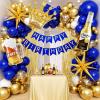 121pcs Royal Blue Gold Birthday Party Decorations with Happy Birthday Banner Foil Balloons for 16th 18th 21st 24th 32th 40th 50th 60th Birthday Decorations for Men view 1