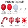 148Pcs Christmas Balloon Garland Arch Kit Red White Ruby Red Balloons Candy Cane Lollipop Explosion Star Foil Balloons for Holiday Christmas New Year Party Decorations view 3