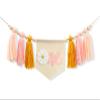 Daisy Fringe One Highchair Banner - Pink 1st Birthday Party supplies,Daisy Decor,daisy birthday decorations view 1