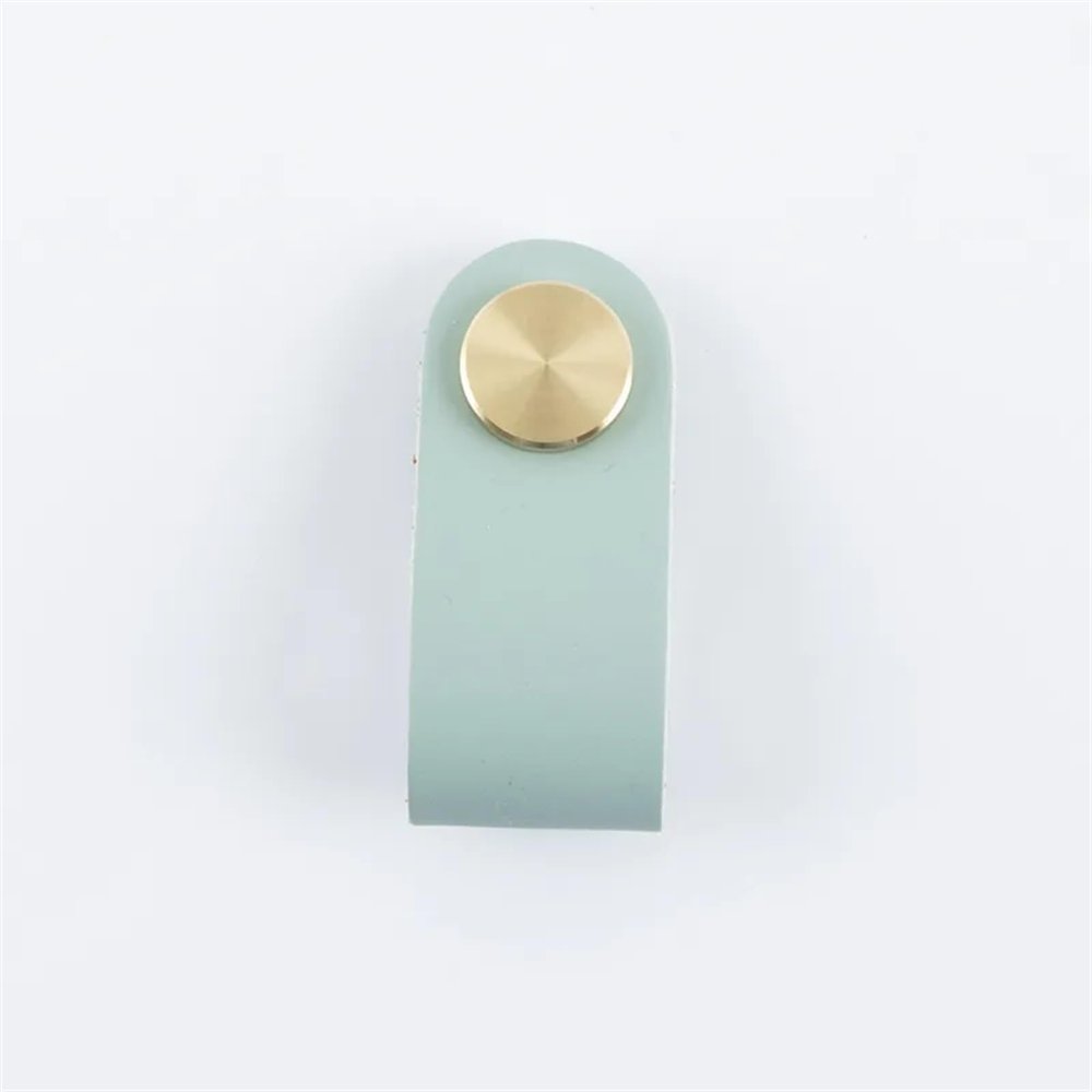 Leather Brass Knob Handle Simple Cabinet Handles Drawer Pulls Furniture Handles Kitchen Cabinet Handles 1Pcs (Color : 6)