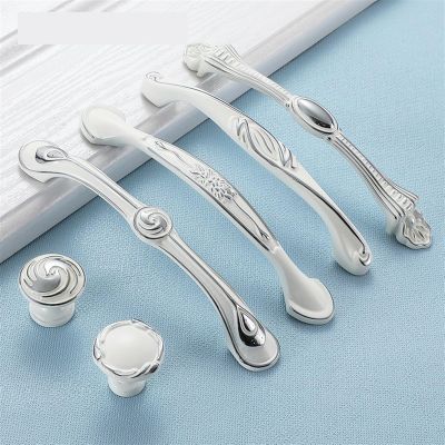 Zinc Alloy White Cabinet Handles Kitchen Cupboard Door Pulls Drawer Knobs Fashion Furniture Handle Hardwar 1Pcs (Color : 937-single)