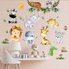 Amimagen Jungle Baby Animals Wall Stickers - Elephant Lion Tiger Giraffe Wall Decals - Nursery Kids Girls Boys Room Daycare Playroom Classroom Wall Decor view 3