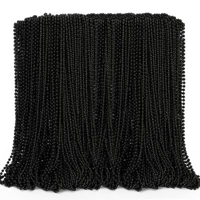144PCS Bead Necklace, Black Mardi Gras Bead Necklace Party Favors, 33" Metallic Mardi Gras Round Beaded Bulk, Festival Parade Throw Accessories for Mardi Gras Carnival Halloween Party Supplies Decor