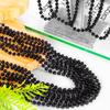 144PCS Bead Necklace, Black Mardi Gras Bead Necklace Party Favors, 33" Metallic Mardi Gras Round Beaded Bulk, Festival Parade Throw Accessories for Mardi Gras Carnival Halloween Party Supplies Decor view 2