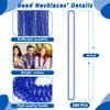 Huskein 200 PCS Beaded Necklace, 33" Mardi Gras Beads, Blue Bead Necklace, Mardi Gras Accessories, Parade Beads Bulk for Hanukkah Christmas Pirate Birthday Gender Costume Party Supplies view 2