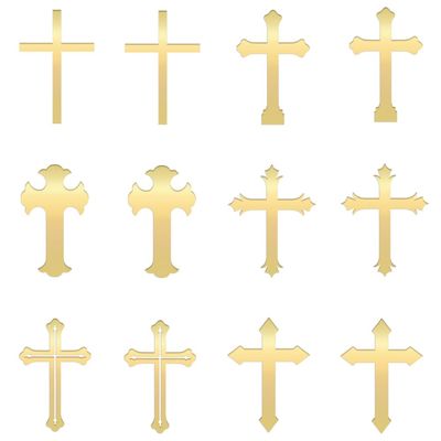 12 PCS Baptism Cupcake Toppers, Gold Mirror Acrylic Cake Picks Baptism God Bless Child Cake Decorations,Baby Shower Birthday Party Decorations Christian Religious Party Decoration Supplies(acrylic))