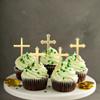 12 PCS Baptism Cupcake Toppers, Gold Mirror Acrylic Cake Picks Baptism God Bless Child Cake Decorations,Baby Shower Birthday Party Decorations Christian Religious Party Decoration Supplies(acrylic)) view 4