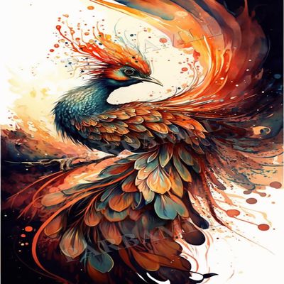 Each Piece is Unique and The 120 Pieces of The Puzzle Family Fun Floor Educational Come Together PerfectlyWall Decor Gifts-Artistic Colored Phoenix