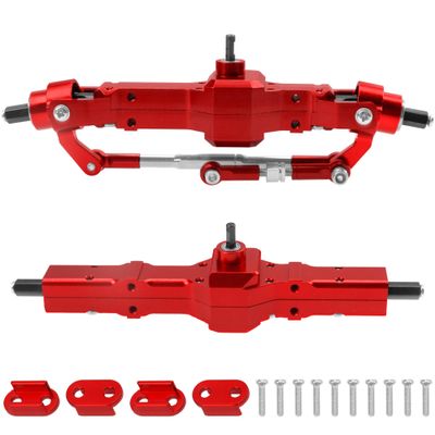 Vgoohobby Aluminum Alloy Front Rear Portal Axle Upgrade Part Compatible with WPL B14 B16 B24 B36 HengLong FeiYu JJRC 1/16 RC Car (Red)