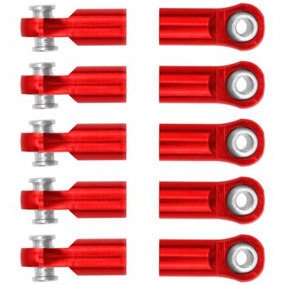 10Pcs ShareGoo M4 Ball Joint,M4 Tie Rod End 4mm Thread 4.0xL22mm Ball Head Holder Link Compatible with Arrma kraton Senton Axial SCX10 Traxxas 1/10 RC Car (Red)