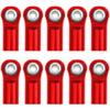 10Pcs ShareGoo M4 Ball Joint,M4 Tie Rod End 4mm Thread 4.0xL22mm Ball Head Holder Link Compatible with Arrma kraton Senton Axial SCX10 Traxxas 1/10 RC Car (Red) view 2