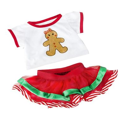 Gingerbread Girl Outfit 14-18 inch Plush Doll Clothes Cute Cozy Dress-Up Wear Soft Loungewear Ideal Gift for Kids Toddlers Fun Pretend Play