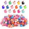 160 Pcs Christmas Mini Resin Ducks Tiny Santa Fairy Hat Duck Miniature Micro Landscape Garden Dollhouse Decor for Xmas Accessories DIY Craft Slime Party Gifts Prank Game Ornament Potted Plants view 1