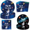 Letromp 40 Pcs Two the Moon Birthday Decorations 2 the Moon Party Paper Plates Napkins for Outer Space/Galaxy Astronaut/Space Man/Robot UFO Theme Baby Boys 2nd Birthday Party Supplies Decorations view 1