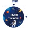 Letromp 40 Pcs Two the Moon Birthday Decorations 2 the Moon Party Paper Plates Napkins for Outer Space/Galaxy Astronaut/Space Man/Robot UFO Theme Baby Boys 2nd Birthday Party Supplies Decorations view 3