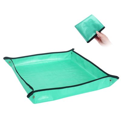 AVIMYA 50x50cm Planting Mat PE Gardening Potting Mats Reusable Garden Transplanting Pad Waterproof Plant Repotting Mat Flower Pots Pads (Color : Green)