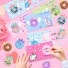 30 Pack Valentines Day Cards for Kids Classroom, Donut Erasers with Greeting Cards, Valentine Kids Party Favor, School Classroom Exchange Prizes, Ideal Valentines Gifts for Boys Girls view 3