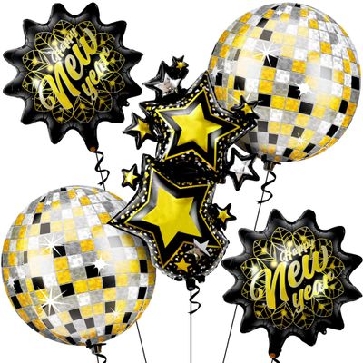 KatchOn, Giant New Years Eve Balloons Kit - Pack of 5 | Happy New Year Balloons for Happy New Years Decorations 2026 | New Years Eve Party Supplies 2026 | Nye Balloons