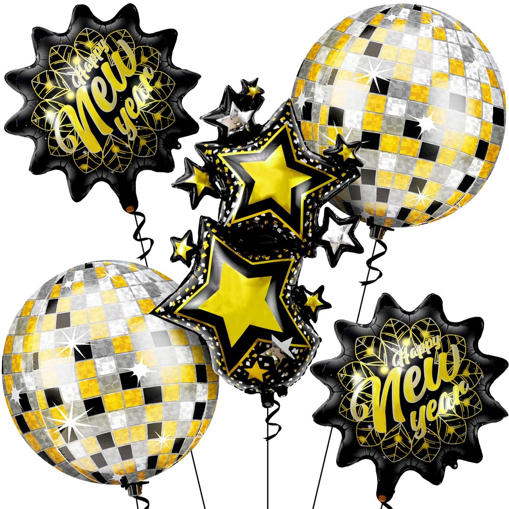 KatchOn, Giant New Years Eve Balloons Kit - Pack of 5 | Happy New Year Balloons for Happy New Years Decorations 2026 | New Years Eve Party Supplies 2026 | Nye Balloons