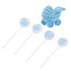 OFFSCH 5pcs Stroller Cake Toppers for Shower Birthday Party Decorations Cute Car Bottle Flags for Creating Fun Atmosphere at Celebrations view 1