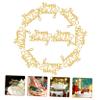 10pcs Cake Decor Cake Inserts Happy Birthday Toppers Acrylic Dessert Topper Cupcake Topper Decoration Happy Birthday Cake Cards Cake Decor Insert Card Paper Style view 2