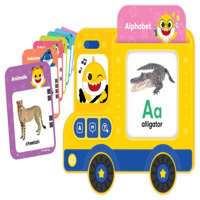 Pinkfong Baby Shark Flash Card Learning Bus - Interactive Educational Sound Toy, Toddler Flash Cards - Infant, Toddler