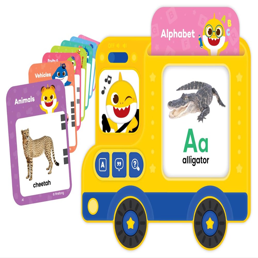 Pinkfong Baby Shark Flash Card Learning Bus - Interactive Educational Sound Toy, Toddler Flash Cards - Infant, Toddler