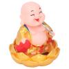 VINGVO Solar Powered Car Dashboard Buddha Toy, Automatic Lifelike Laughing Solar Buddha Statue Toy Lucky Decoration for Desktop (Golden) view 2
