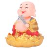 VINGVO Solar Powered Car Dashboard Buddha Toy, Automatic Lifelike Laughing Solar Buddha Statue Toy Lucky Decoration for Desktop (Golden) view 3