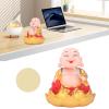 VINGVO Solar Powered Car Dashboard Buddha Toy, Automatic Lifelike Laughing Solar Buddha Statue Toy Lucky Decoration for Desktop (Golden) view 4